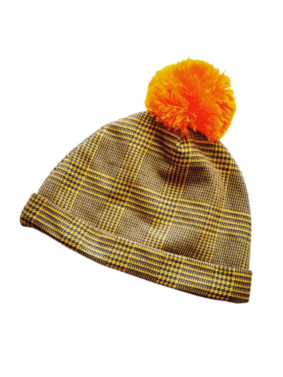 FAANJ Clothes Cappello senape stampa pied de poule