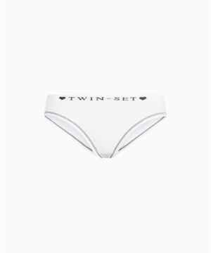 TWINSET IA61WW Slip sportivo seamless bianco con logo
