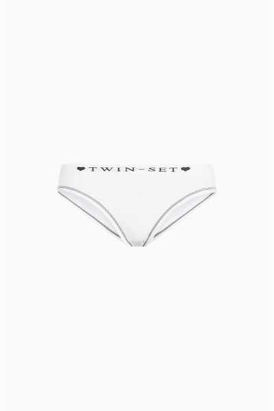 TWINSET IA61WW Slip sportivo seamless bianco con logo