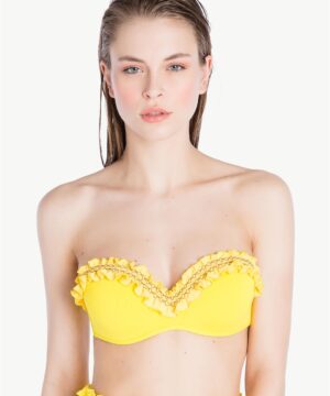 TWINSET MS8AXX Costume fascia Giallo con ricamo