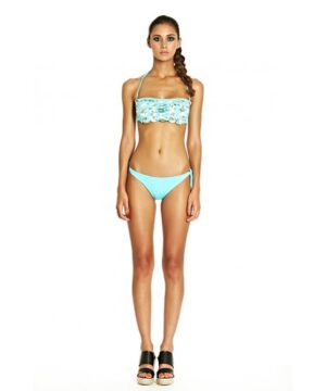 PEPITA Bikini celeste fascia + slip annodato