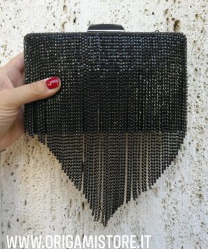 MIMÌ MUÀ Firenze M6-T04 Clutch con strass a cascata frange