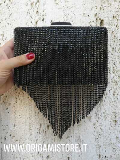 MIMÌ MUÀ Firenze M6-T04 Clutch con strass a cascata frange