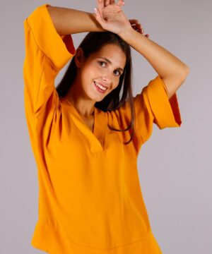 MIMÌ MUÀ Firenze MSAC-1255 Blusa in crêpe color ocra