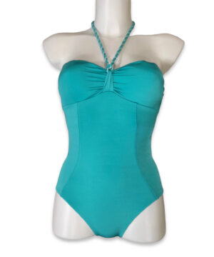 LIU JO VA1043J6172 Costume intero a fascia lacci turchese tiffany