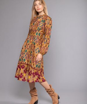 MIMÌ MUÀ Firenze ARAD-4182 Abito lungo fantasia ikat