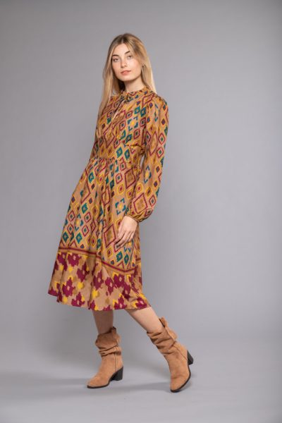 MIMÌ MUÀ Firenze ARAD-4182 Abito lungo fantasia ikat