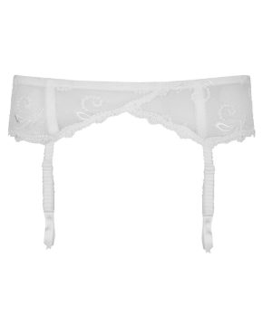 LUNA SPLENDIDA 5960 Reggicalze bianco in tulle ricamato