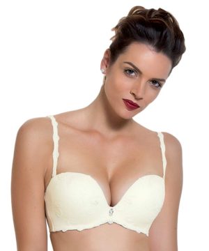 LUNA SPLENDIDA 1962 Reggiseno a fascia con pizzo avorio