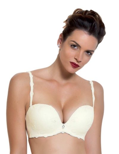 LUNA SPLENDIDA 1962 Reggiseno a fascia con pizzo avorio