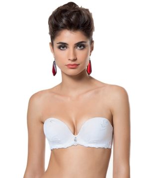 LUNA SPLENDIDA 1962 Reggiseno a fascia con pizzo bianco