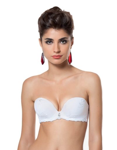 LUNA SPLENDIDA 1962 Reggiseno a fascia con pizzo bianco