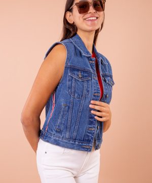 Mimì Muà Firenze JRAE-6275 Gilet jeans dettagli stelle