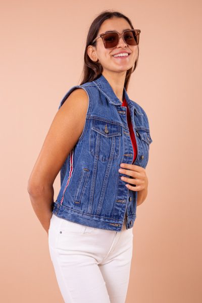 Mimì Muà Firenze JRAE-6275 Gilet jeans dettagli stelle