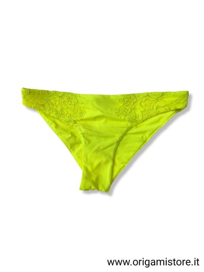 TWINSET 221LMMK77 Brasiliana da bagno con pizzo macramè giallo fluo