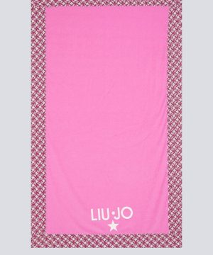 LIU JO VA2159T0300 Telo mare bordo stampato monogram fucsia