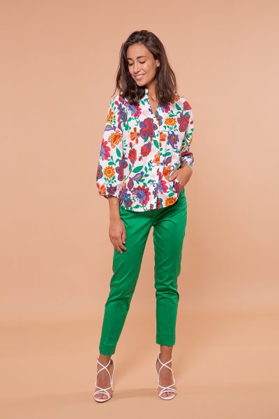 MIMÌ MUÀ Firenze FFAE-2396 Pantalone cinque tasche verde bandiera