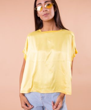 MIMÌ MUÀ Firenze RFAE-1349 T-shirt con scollo tondo giallo