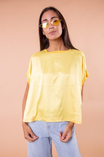 MIMÌ MUÀ Firenze RFAE-1349 T-shirt con scollo tondo giallo