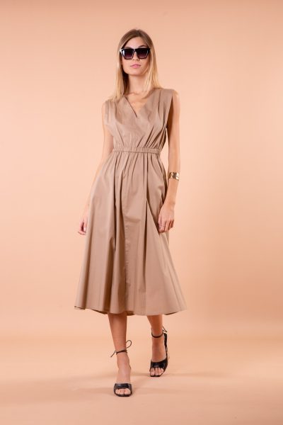 MIMÌ MUÀ Firenze ESAE-4194 Abito lungo basic cammello