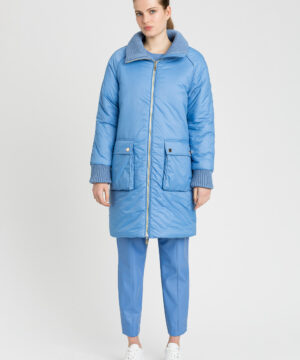 Twinset 222LI2577 Piumino lungo effetto caban azzurro