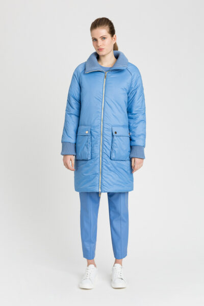 Twinset 222LI2577 Piumino lungo effetto caban azzurro