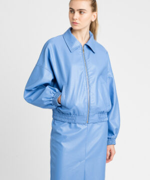 TWINSET 222LI29NN Bomber azzurro effetto pelle