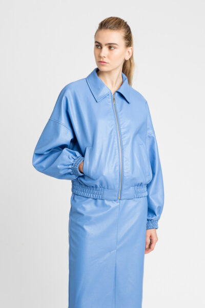 TWINSET 222LI29NN Bomber azzurro effetto pelle