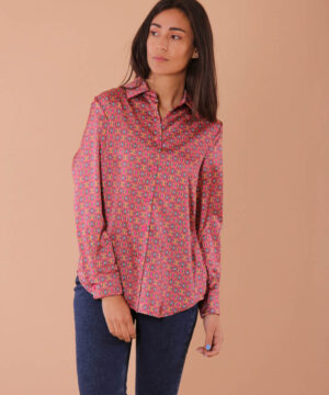 MIMI MUA Firenze MSAF 1444 Camicia a uomo fantasia coriandolo fucsia