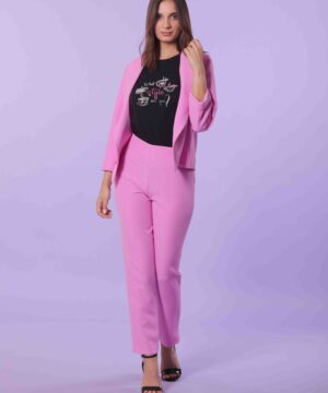 Mimì Muà Firenze ESAG-2494 Pantalone sigaretta tecnico rosa