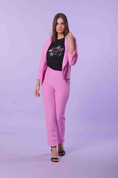 Mimì Muà Firenze ESAG-2494 Pantalone sigaretta tecnico rosa