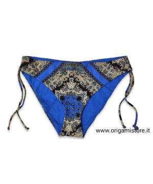 TWINSET 231LMMV99 Slip da bagno stampa foulard blu