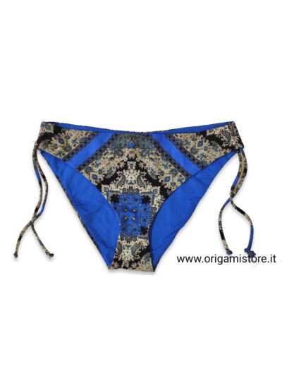 TWINSET 231LMMV99 Slip da bagno stampa foulard blu