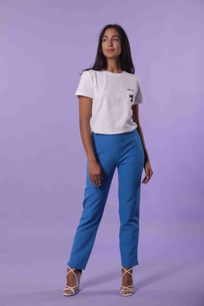 MIMÌ MUÀ Firenze ESAG-2494 Pantalone sigaretta tecnico azzurro