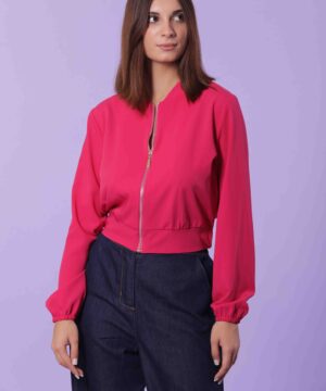 MIMÌ MUÀ Firenze ESAG-6335 Giacca corta con zip fucsia