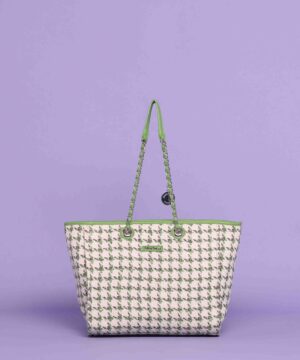 MIMÌ MUÀ Firenze M8-H200411 Borsa shopper in tweed verde prato