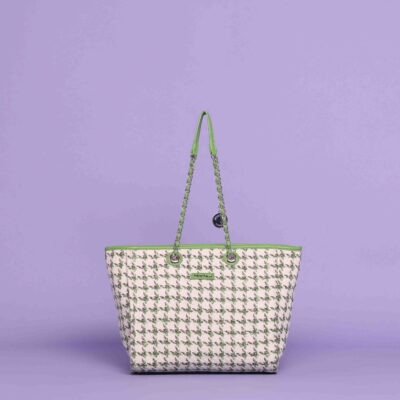 MIMÌ MUÀ Firenze M8-H200411 Borsa shopper in tweed verde prato