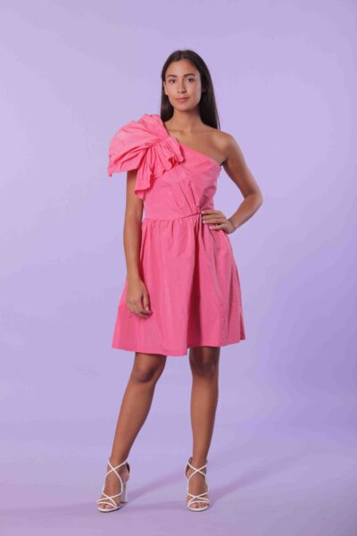 MIMÌ MUÀ Firenze MSAG-4273 Abito monospalla in taffetà rosa