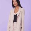 MIMÌ MUÀ Firenze NFAG-6352 Giacca lunga tessuto fiammato beige