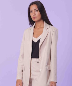 MIMÌ MUÀ Firenze NFAG-6352 Giacca lunga tessuto fiammato beige