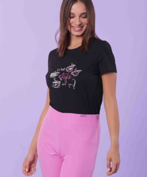 MIMÌ MUÀ Firenze RFAG-1520 T-shirt nero coffee