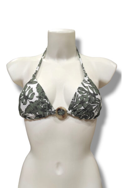 TWINSET 231LMMB22 Triangolo da bagno stampa foglie verde