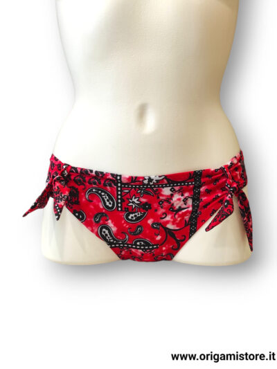 2BEKINI 2S23406-33 Costume a slip con fiocchi fantasia bandana rosso