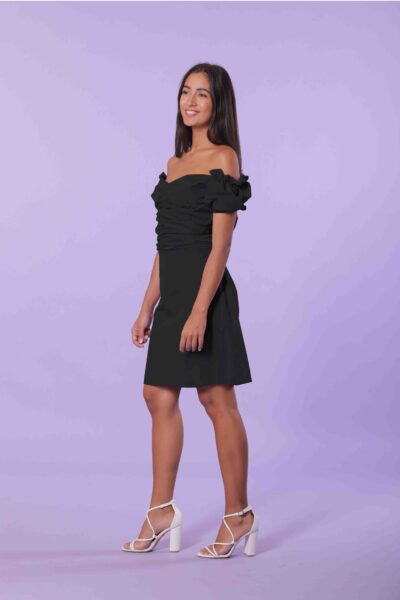 MIMÌ MUÀ Firenze MSAG-4274 Abito con drappeggio in taffetà nero