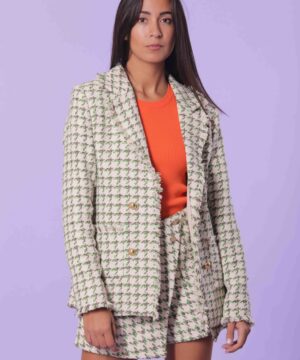 MIMÌ MUÀ Firenze SFAG-6355 Giacca lunga in tweed verde