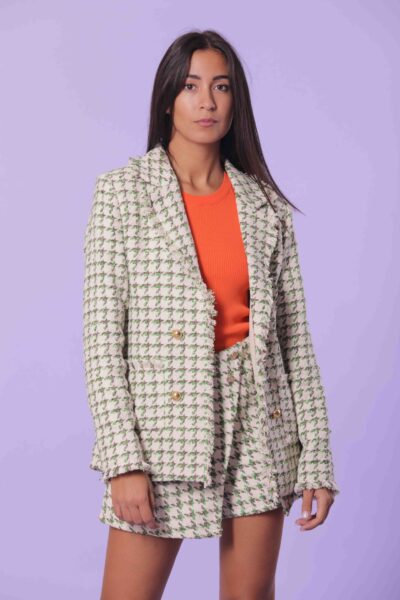 MIMÌ MUÀ Firenze SFAG-6355 Giacca lunga in tweed verde