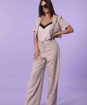 MIMÌ MUÀ Firenze MSAG-2528 Pantalone palazzo gessato beige