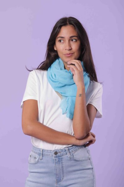 MIMÌ MUÀ Firenze STAG-8786 Foulard tinta unita azzurro