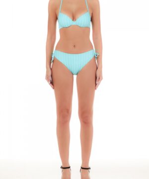 LIU JO VA3189J6636 Bikini push up azzurro righe con glitter