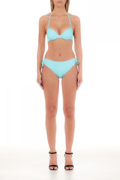 LIU JO VA3189J6636 Bikini push up azzurro righe con glitter